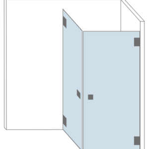 Hoekopstelling met dubbele deuren op maat type Lyon