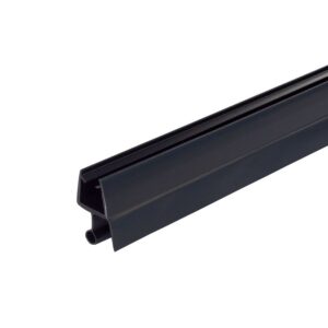 Zwart Afdichtprofiel met centraal bolprofiel en afwateringslip voor 8 mm glas