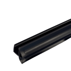 Zwart Afdichtprofiel met centrale lip, onderlip en zijdelingse afwatering voor 8 mm glas