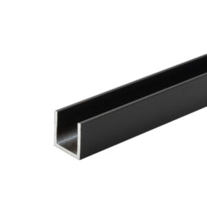 Alu U-profiel 20x20x20x2 - mat zwart