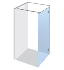 Glazen inloopdouche op maat in een hoek type Strasbourg