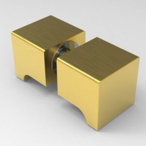 Knopstel vierkant 32x32 - mat messing (SB)