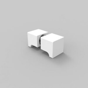 Knopstel vierkant 32x32 - mat wit (WH)