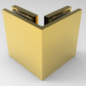 Bellagio hoekklem 90 graden glas-glas mat messing