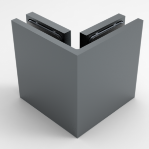 Bellagio hoekklem 90 graden glas-glas Gun metal