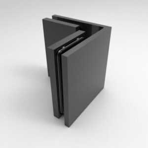 Bellagio hoekklem 90 graden glas-glas mat zwart